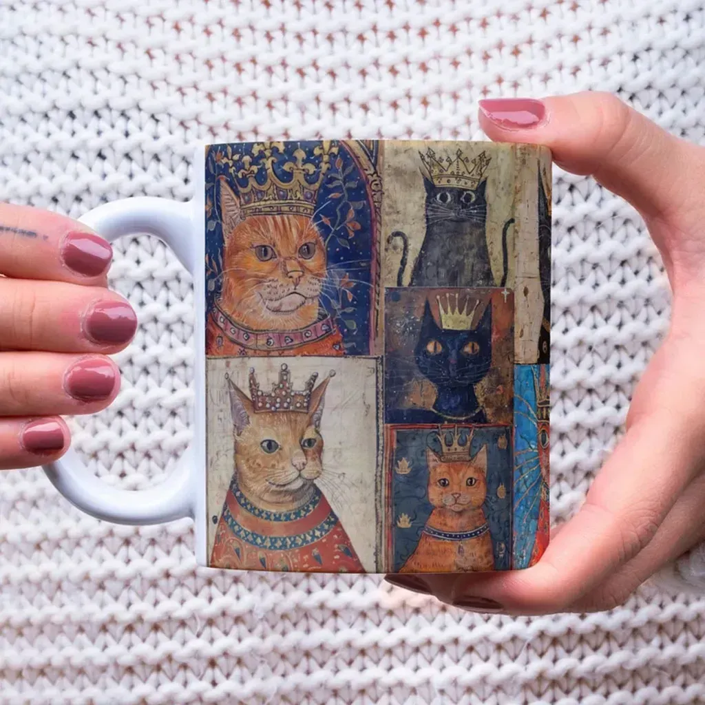 😼👑Medieval Crowned Cat Mug